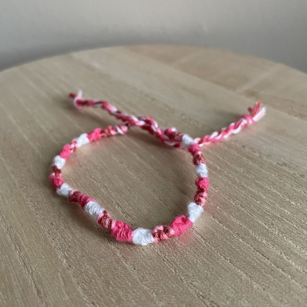 Georgiana Bracelet, anklet, trendy, comfortable, tie, embroidery thread, woven,
